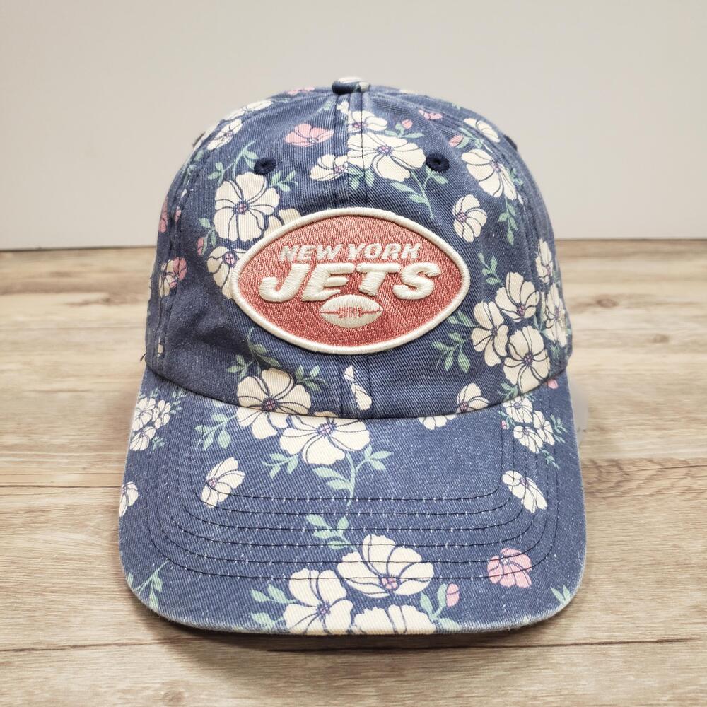 New York Jets Hat Cap Strap Back Womens Blue Floral NFL Football 47 Brand